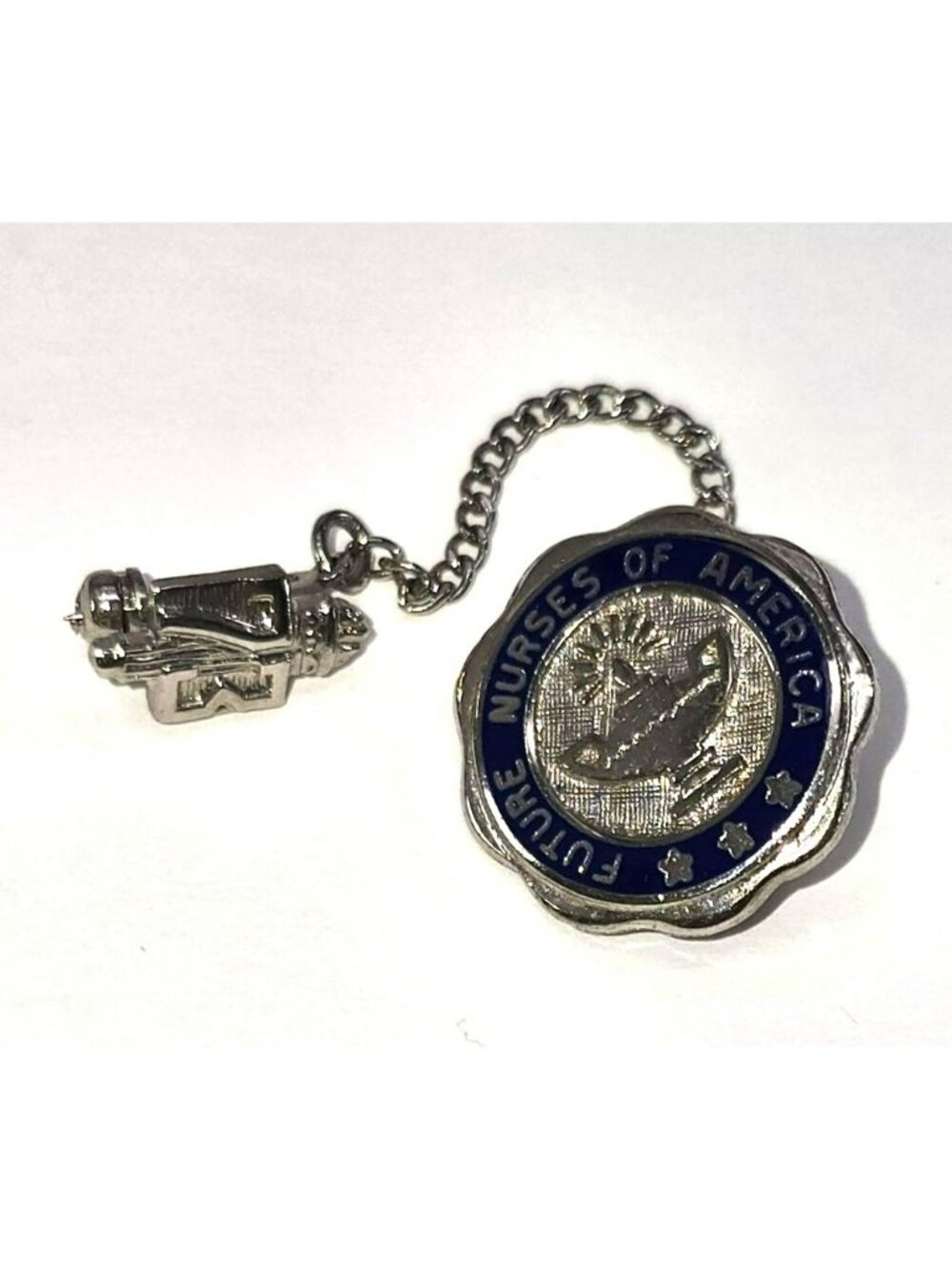 Future Nurses Of America Pin Set '73 Sterling Silver Blue Enamel 0.5" LI603